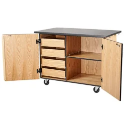 National Public Seating Demo Mobile Science Cabinet with Chem-Res Top (48