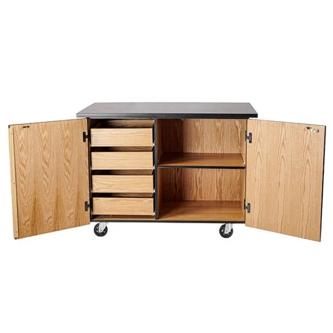 National Public Seating Demo Mobile Science Cabinet with Chem-Res Top (48" x 28")^ Lab Storage|Science Storage