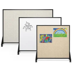 Best-Rite Display Divider Panels Vinyl Tackboard and White Markerboard^ Mobile Reversible Boards
