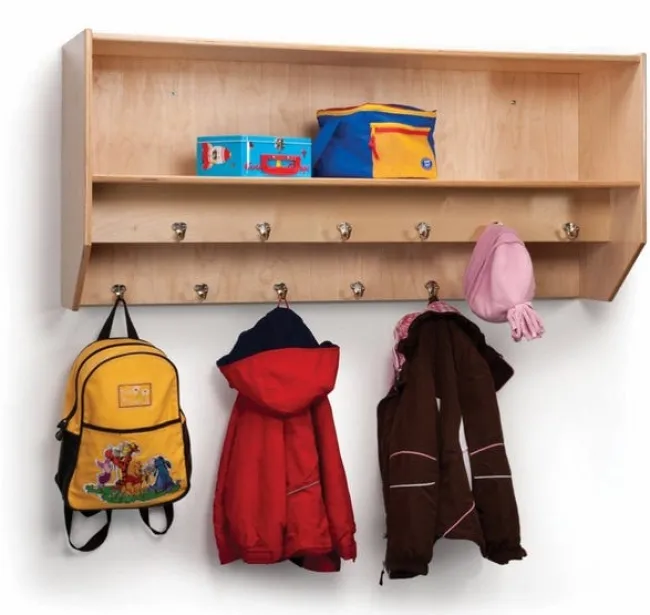 Whitney Brothers Double Row Wall Mount Coat Rack^ Coat Racks|Wall-Mount Cabinets