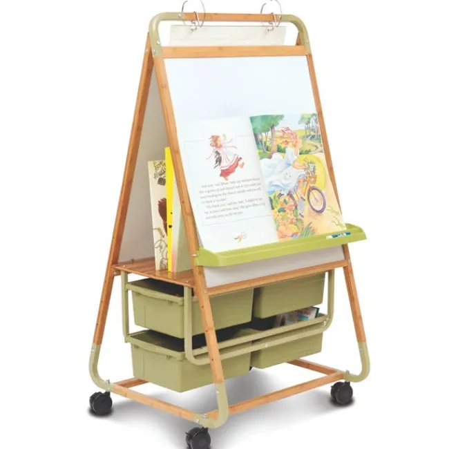 Copernicus Double Sided Bamboo Teaching Easel^ Mobile Reversible Boards