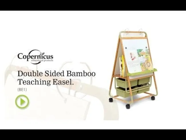 Copernicus Double Sided Bamboo Teaching Easel^ Mobile Reversible Boards