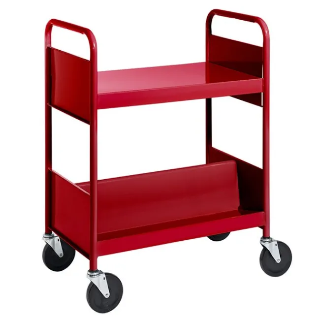 BioFit Double-Sided Book Truck w/ Sloping & Flat Top Shelves - 38"H^ Book Carts