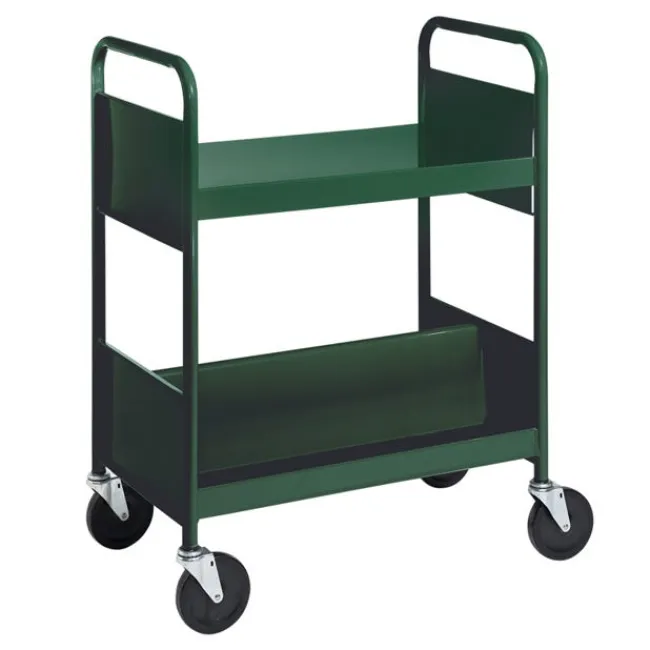 BioFit Double-Sided Book Truck w/ Sloping & Flat Top Shelves - 38"H^ Book Carts
