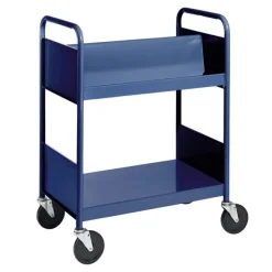 BioFit Double-Sided Book Truck w/ Sloping & Flat Shelves - 38"H^ Book Carts