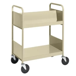BioFit Double-Sided Book Truck w/ Sloping & Flat Shelves - 38