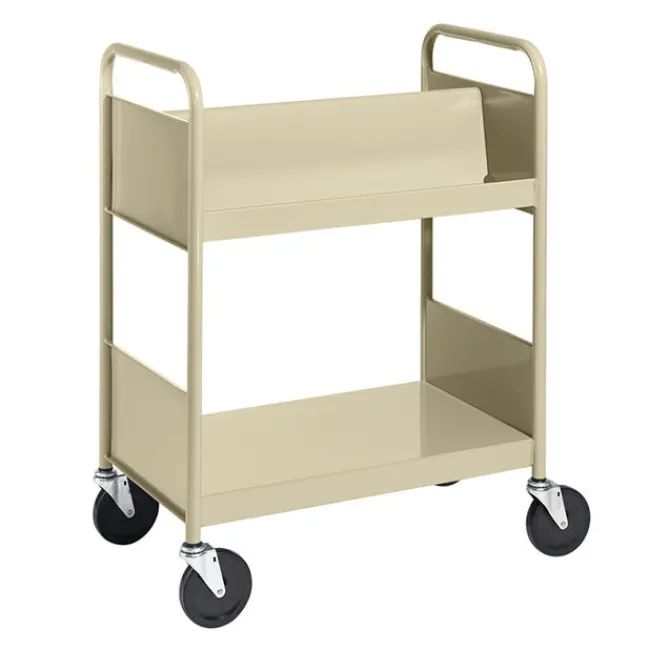 BioFit Double-Sided Book Truck w/ Sloping & Flat Shelves - 38"H^ Book Carts