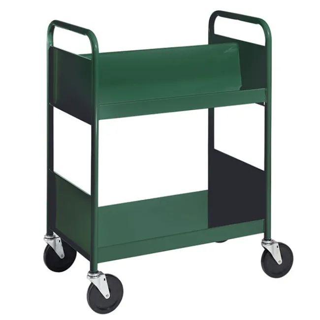 BioFit Double-Sided Book Truck w/ Sloping & Flat Shelves - 38"H^ Book Carts