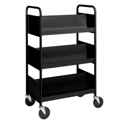 BioFit Double-Sided Book Truck w/ 3 Sloping Shelves - 47"H^ Book Carts