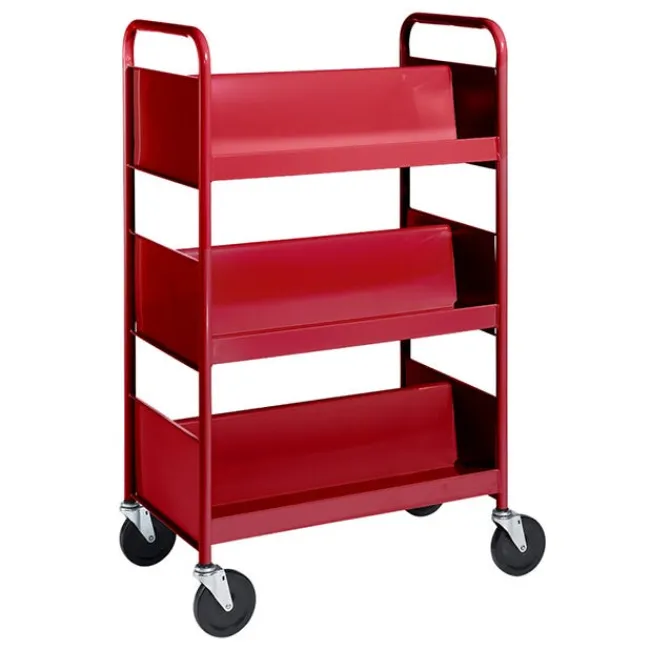 BioFit Double-Sided Book Truck w/ 3 Sloping Shelves - 47"H^ Book Carts