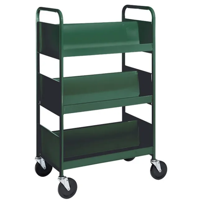 BioFit Double-Sided Book Truck w/ 3 Sloping Shelves - 47"H^ Book Carts