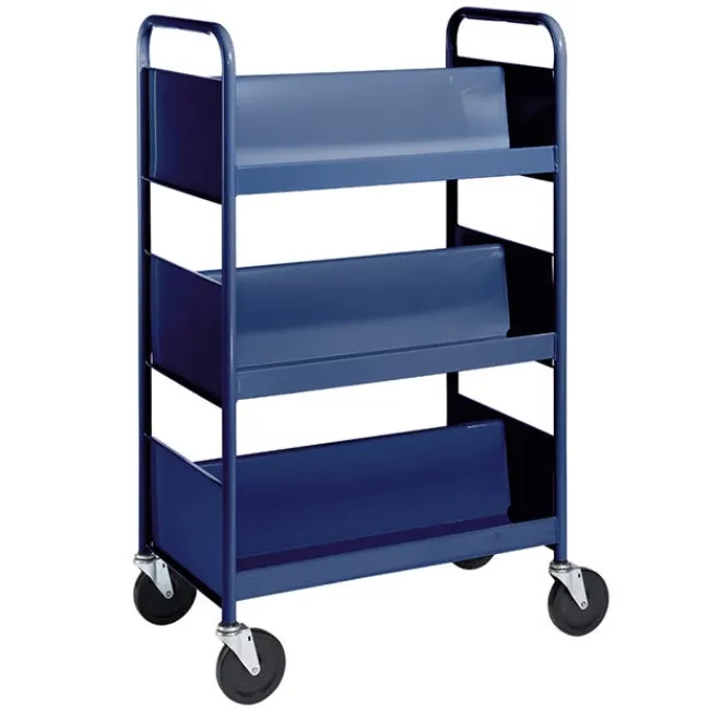 BioFit Double-Sided Book Truck w/ 3 Sloping Shelves - 47"H^ Book Carts