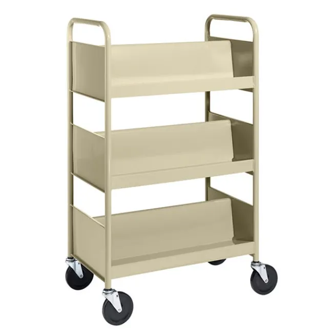BioFit Double-Sided Book Truck w/ 3 Sloping Shelves - 47"H^ Book Carts