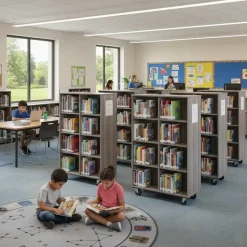 Stevens Industries Double Sided Jumbo Mobile Bookshelf^ Bookcases