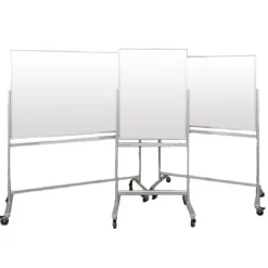 Luxor Double-Sided Mobile Magnetic Glass Marker Boards^ Glass Boards|Mobile Reversible Boards