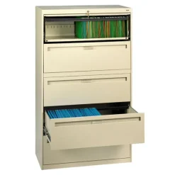 Tennsco 5 Drawer Lateral File Cabinet w/ Top Front Retractable Drawer^ File Cabinets