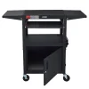 Luxor Drop Leaf Steel Computer Workstation With Keyboard Tray & Cabinet^ Storage Carts