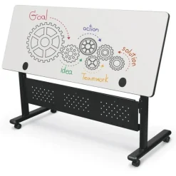 Mooreco Dry Erase Adjustable Height Flipper Folding Tables^ Dry Erase|Training & Seminar