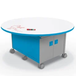 Mooreco Dry Erase Compass Island Round Cabinet - 29"H^ Makerspace & Shop
