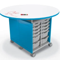 Mooreco Dry Erase Compass Island Round Cabinet - 42"H^ Makerspace & Shop