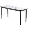 National Public Seating Dry Erase Height Adjustable Table (30'' x 72'') with 6 Black Frame Stools^ Dry Erase|Activity Table & Chair Packages