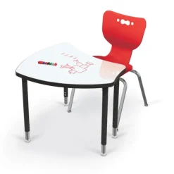 Mooreco Dry Erase Small Shapes Desk & Hierarchy 4-Leg Chair (18'' H) Package^ Dry Erase Desks|Desk & Chair Packages