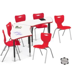 Mooreco Dry Erase Trapezoid Creator Table & Hierarchy Chair Packages^ Activity Table & Chair Packages|Classroom Desks & Chairs