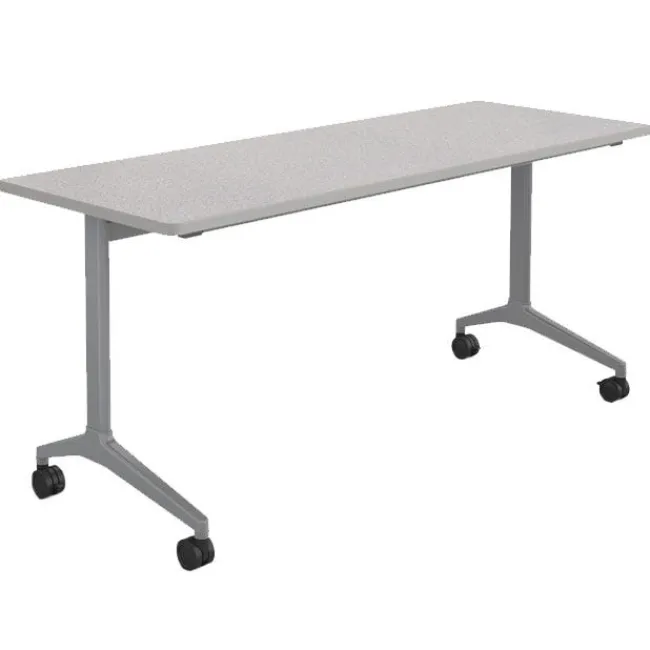 Haskell Echo Flip Top Training Table (66" W x 24" D)^ Two Student Desks|Training & Seminar