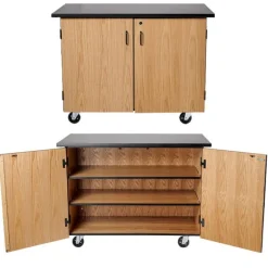 National Public Seating Economy Mobile Science Cabinet with Chem-Res Top (48