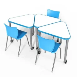 Smith System Elemental Triangle Adjustable Student Desk with Dry Erase Laminate Top^ Collaborative Desks|Dry Erase Desks