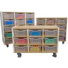 Whitney Brothers elevatED Mobile Storage Cabinet^ Tote & Bin Storage|Cubbies