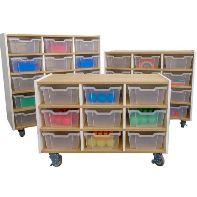 Whitney Brothers elevatED Mobile Storage Cabinet^ Tote & Bin Storage|Cubbies