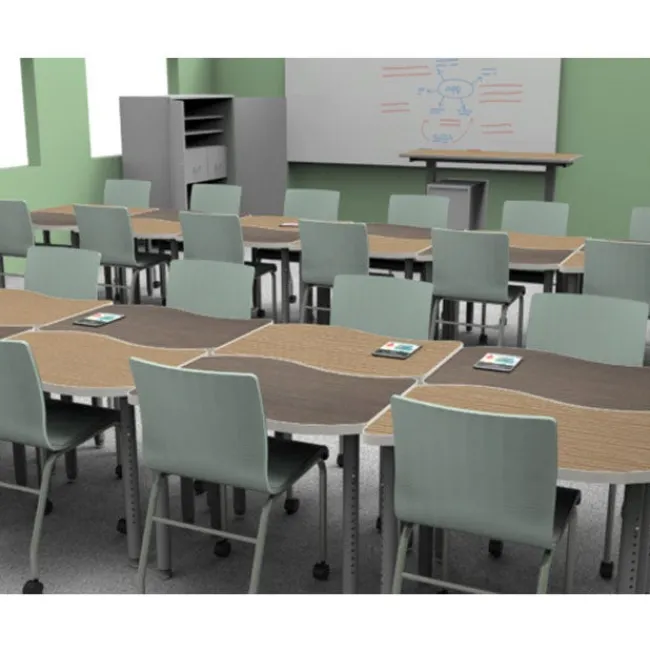 WB Mfg ELO OnVoy Mini Tide Jr. Student Desk w/ Round Adjustable Legs^ Collaborative Desks