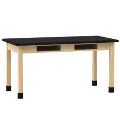 Diversified Spaces Epoxy Resin Maple Science Table with Book Compartment (24'' D X 60'' W)^ Science|Science Tables