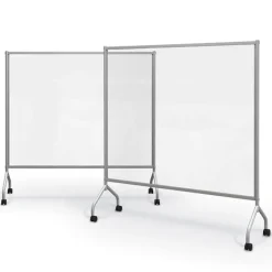 Best-Rite Essentials Clear Dry Erase Mobile Divider 71'' W^ Mobile Reversible Boards