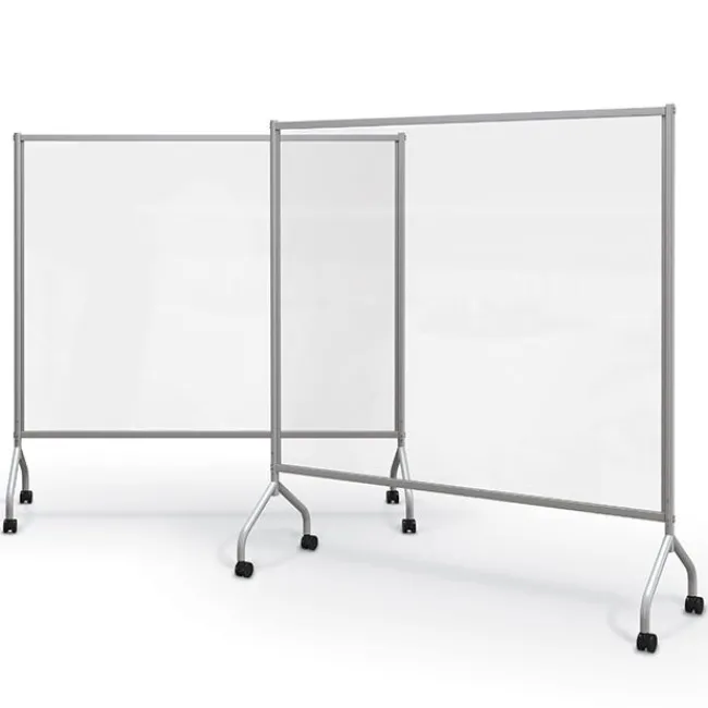 Best-Rite Essentials Clear Dry Erase Mobile Divider 71'' W^ Mobile Reversible Boards