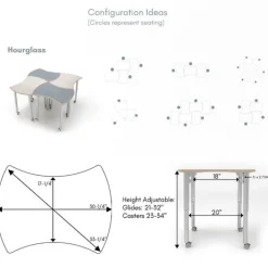 CEF ESTO Hourglass Student Desk (Baltic Birch Top)^ Collaborative Desks