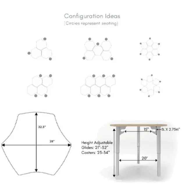 CEF ESTO Hyve Student Desk (Baltic Birch Top)^ Collaborative Desks