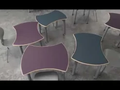 CEF ESTO Hyve Table with Perch Hyve Soft Seating Package, Cascara Teakwood Laminate^ Activity Table & Chair Packages|Conference Table & Chair Packages