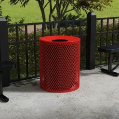 Leisure Craft Expanded Metal Trash Receptacle (32 Gallon)^ Trash & Recycling Bins