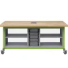 Haskell Explorer Double Open Storage Module & 5-Bin Storage Maker Table by^ Makerspace & Shop|Art Tables