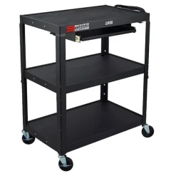 Luxor Extra Large Adjustable Height Steel AV Carts^ Utility Carts|Storage Carts