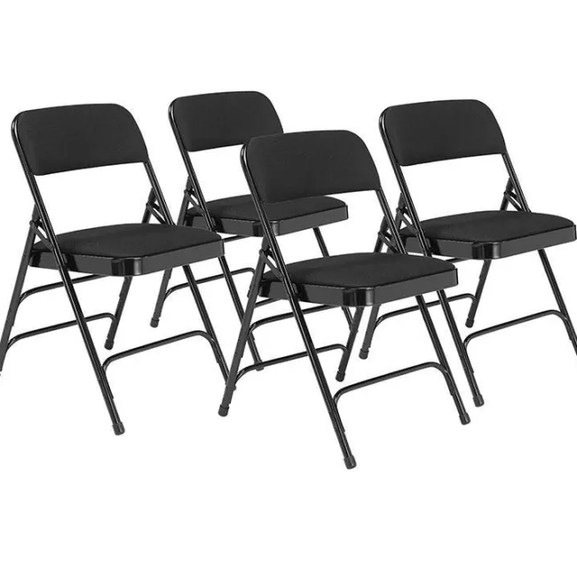 National Public Seating Fabric Padded Folding Chairs Triple Braced 2300 (4 Pack)^ Folding Chairs