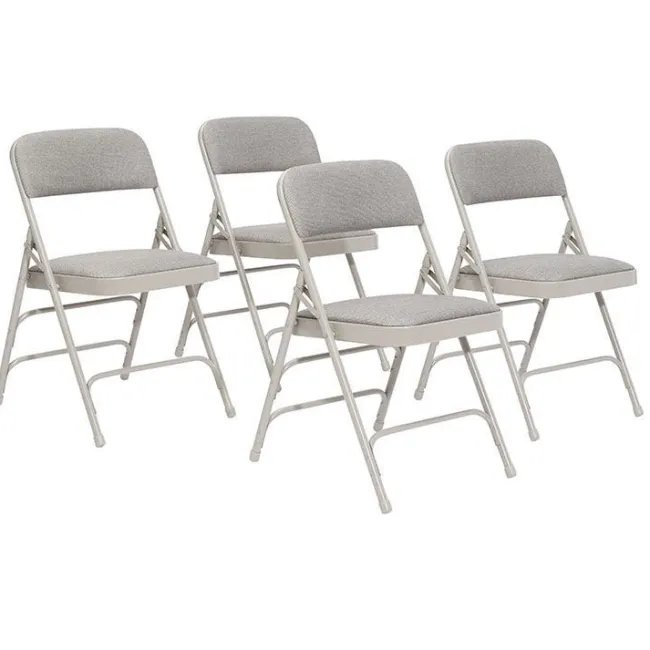 National Public Seating Fabric Padded Folding Chairs Triple Braced 2300 (4 Pack)^ Folding Chairs