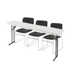 National Public Seating Folding Table & Padded Stack Chair Packages^ Folding