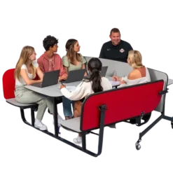 BioFit Fold & Roll Booths w/ Low Partition^ Multimedia|Cafeteria Booths