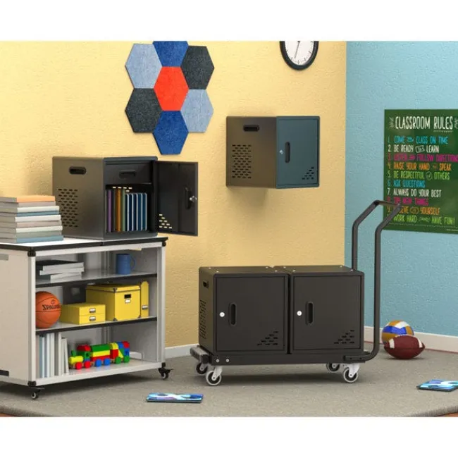 Luxor Four Modular Charging Cabinets & Double Dolly w/ Handle Bundle^ Charging Stations