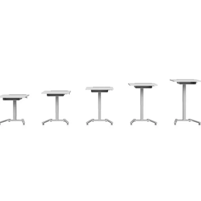 Haskell Fuzion Sit to Stand Adjustable Desk w/ Grommet (22'' x 26'') - Quick Ship^ Stand-Up Student Desks|Instructor Desks