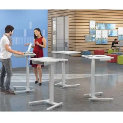 Haskell Fuzion Sit to Stand Adjustable Desk w/ Grommet (22'' x 26'') - Quick Ship^ Stand-Up Student Desks|Instructor Desks