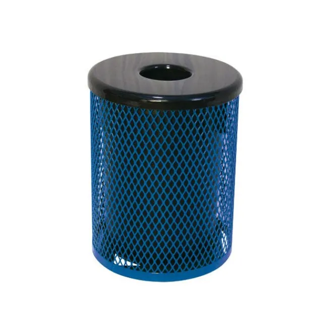 Ultra-Play 32 Gallon Outdoor Metal Trash Receptacle Kit w/ Lid & Liner^ Trash & Recycling Bins